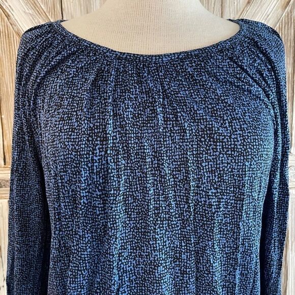 Michal Kors Blue and Black Blouse Top Size PM EUC - Picture 2 of 7
